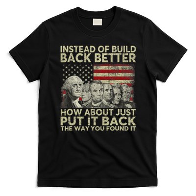 Instead Of Build Back Better How About Just Put It Back T-Shirt