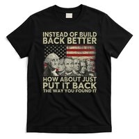 Instead Of Build Back Better How About Just Put It Back T-Shirt