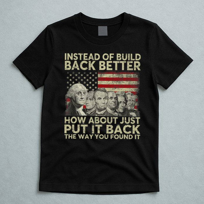 Instead Of Build Back Better How About Just Put It Back T-Shirt