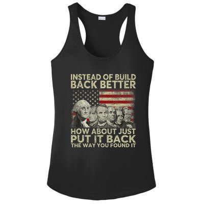 Instead Of Build Back Better How About Just Put It Back Ladies PosiCharge Competitor Racerback Tank