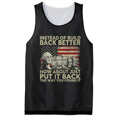 Instead Of Build Back Better How About Just Put It Back Mesh Reversible Basketball Jersey Tank