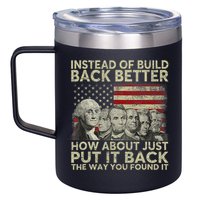 Instead Of Build Back Better How About Just Put It Back 12oz Stainless Steel Coffee Mug