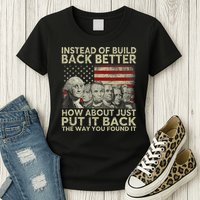 Instead Of Build Back Better How About Just Put It Back Womens T-Shirt