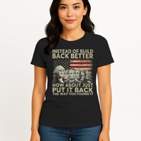 Instead Of Build Back Better How About Just Put It Back Womens T-Shirt