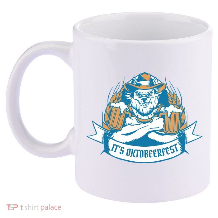 It's Oktoberfest Beer 11oz C Handle Ceramic Mug