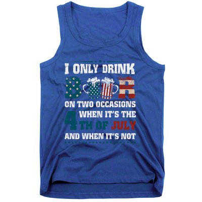 I Only Beer On Two Occasions Retro Us Flag 4th Of July Great Gift Tank Top