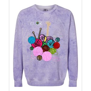 IM Ok Crochet And Knitting Funny Crocheting Colorblast Crewneck Sweatshirt