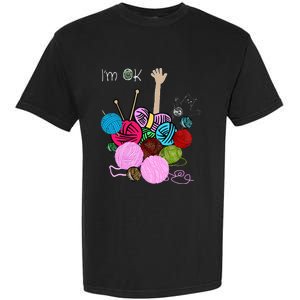 IM Ok Crochet And Knitting Funny Crocheting Garment-Dyed Heavyweight T-Shirt