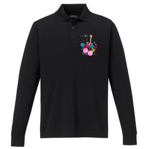 IM Ok Crochet And Knitting Funny Crocheting Performance Long Sleeve Polo