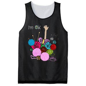 IM Ok Crochet And Knitting Funny Crocheting Mesh Reversible Basketball Jersey Tank