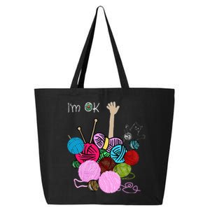 IM Ok Crochet And Knitting Funny Crocheting 25L Jumbo Tote