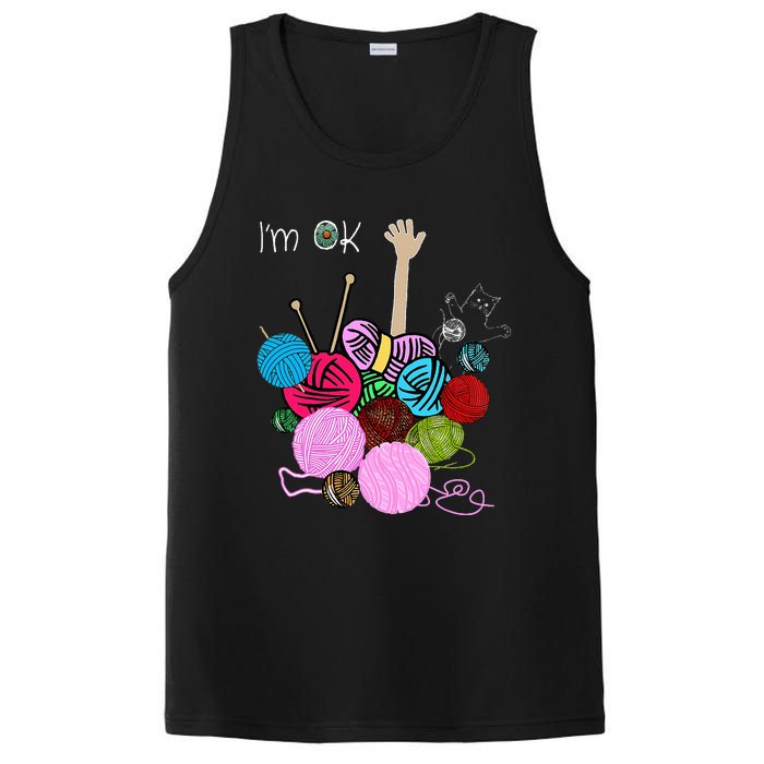 IM Ok Crochet And Knitting Funny Crocheting PosiCharge Competitor Tank