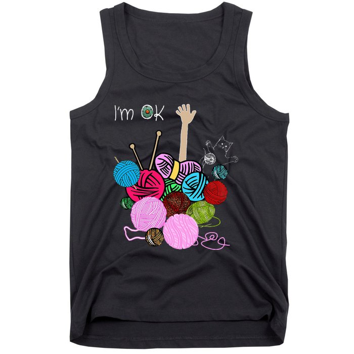 IM Ok Crochet And Knitting Funny Crocheting Tank Top