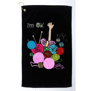 IM Ok Crochet And Knitting Funny Crocheting Platinum Collection Golf Towel