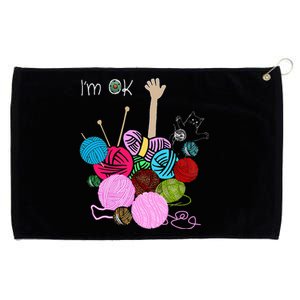 IM Ok Crochet And Knitting Funny Crocheting Grommeted Golf Towel