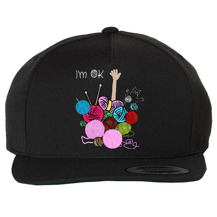 IM Ok Crochet And Knitting Funny Crocheting Wool Snapback Cap