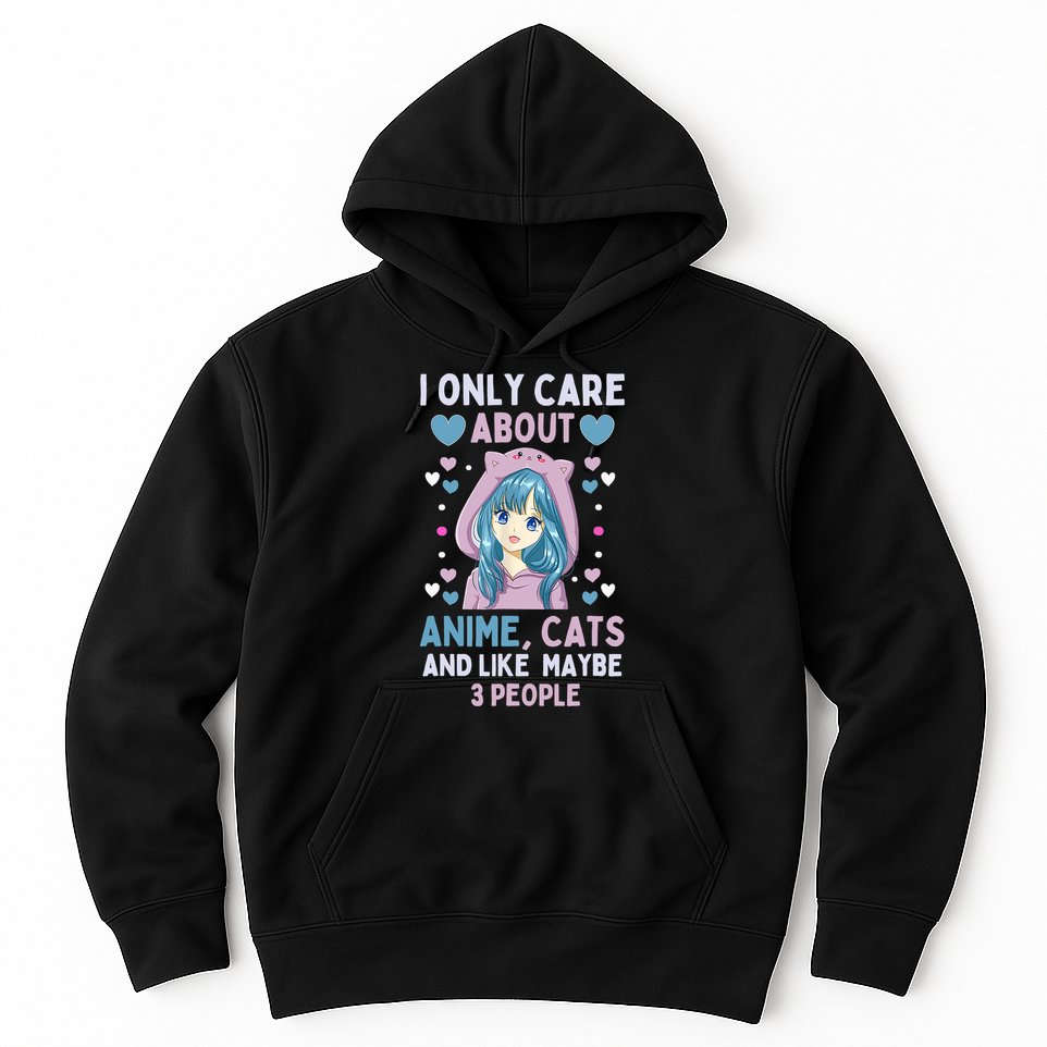 I Only Care About Anime & Cats And Like 3 People Japan Anime Hoodie
