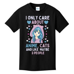 I Only Care About Anime & Cats And Like 3 People Japan Anime Kids T-Shirt