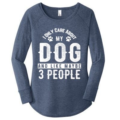 I Only Care About My Dog And Maybe 3 People Meaningful Gift Women's Perfect Tri Tunic Long Sleeve Shirt