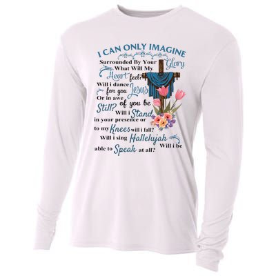 I Only Can Imagine Faith Christian Faith Jesus God Lover Cooling Performance Long Sleeve Crew