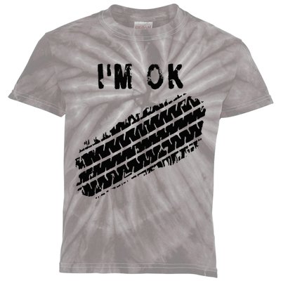 IM Ok Car Tire Track Funny Accident Stunt Recovery Joke Kids Tie-Dye T-Shirt