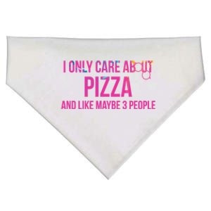 I Only Care About Pizza And Like Maybe 3 People Foodie Cool Gift USA-Made Doggie Bandana