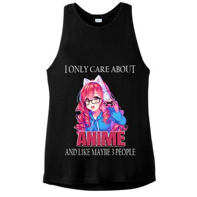 I Only Care About Anime And Like Maybe 3 People Funny Ladies PosiCharge Tri-Blend Wicking Tank