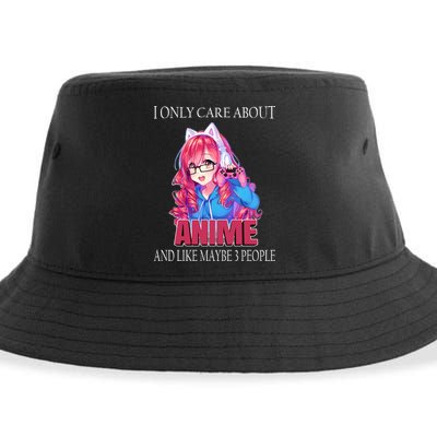 I Only Care About Anime And Like Maybe 3 People Funny Sustainable Bucket Hat