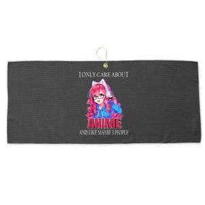 I Only Care About Anime And Like Maybe 3 People Funny Large Microfiber Waffle Golf Towel