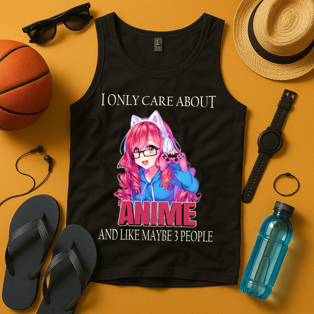 I Only Care About Anime And Like Maybe 3 People Funny Tank Top