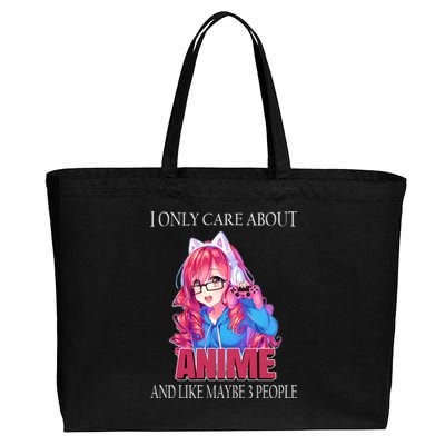 I Only Care About Anime And Like Maybe 3 People Funny Cotton Canvas Jumbo Tote