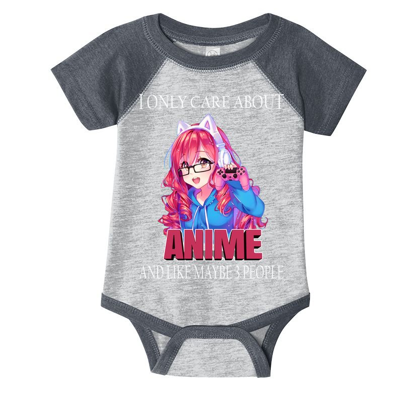 I Only Care About Anime And Like Maybe 3 People Funny Infant Baby Jersey Bodysuit