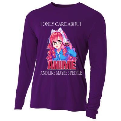 I Only Care About Anime And Like Maybe 3 People Funny Cooling Performance Long Sleeve Crew