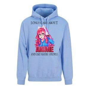 I Only Care About Anime And Like Maybe 3 People Funny Unisex Surf Hoodie