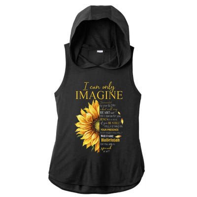 I Only Can Imagine Faith Christian Catholic Jesus God Lover Ladies PosiCharge Tri-Blend Wicking Draft Hoodie Tank