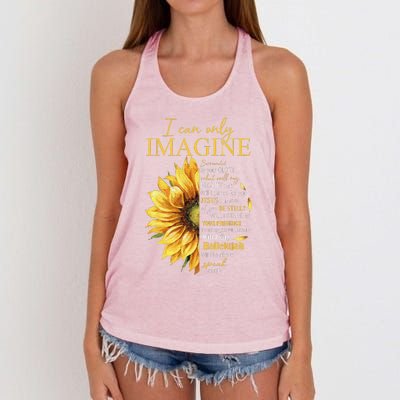 I Only Can Imagine Faith Christian Catholic Jesus God Lover Women's Knotted Racerback Tank