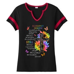 I Only Can Imagine Faith Christian Faith Jesus God Lover Gift Ladies Halftime Notch Neck Tee