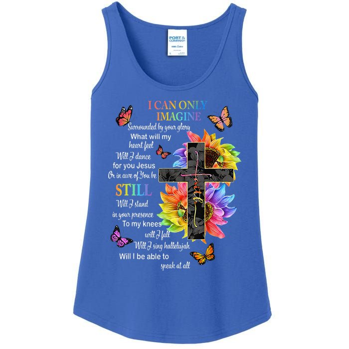 I Only Can Imagine Faith Christian Faith Jesus God Lover Gift Ladies Essential Tank