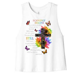 I Only Can Imagine Faith Christian Faith Jesus God Lover Gift Women's Racerback Cropped Tank