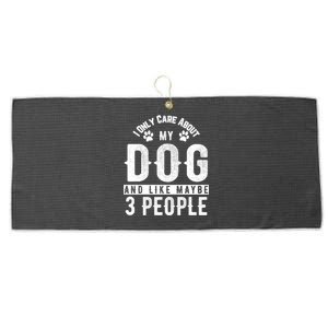 I Only Care About My Dog And Maybe 3 People Gift Large Microfiber Waffle Golf Towel