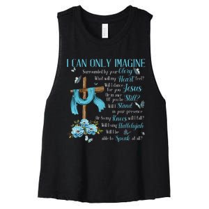 I Only Can Imagine Faith Christian Faith Jesus Women's Racerback Cropped Tank