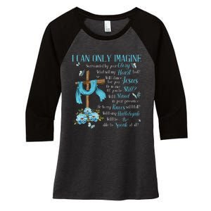 I Only Can Imagine Faith Christian Faith Jesus Women's Tri-Blend 3/4-Sleeve Raglan Shirt