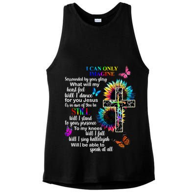 I Only Can Imagine Faith Christian Jesus God Ladies PosiCharge Tri-Blend Wicking Tank