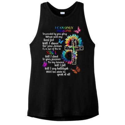 I Only Can Imagine Faith Christian Jesus God Ladies PosiCharge Tri-Blend Wicking Tank