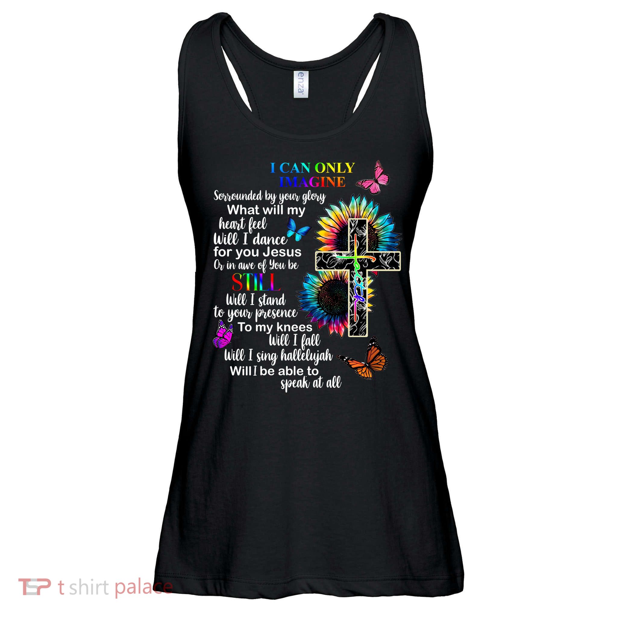 I Only Can Imagine Faith Christian Jesus God Ladies Essential Flowy Tank