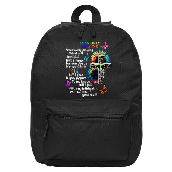 I Only Can Imagine Faith Christian Jesus God 16 in Basic Backpack