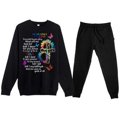 I Only Can Imagine Faith Christian Jesus God Premium Crewneck Sweatsuit Set