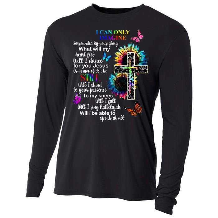 I Only Can Imagine Faith Christian Jesus God Cooling Performance Long Sleeve Crew