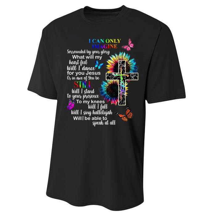 I Only Can Imagine Faith Christian Jesus God Performance Sprint T-Shirt