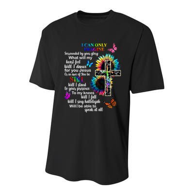 I Only Can Imagine Faith Christian Jesus God Youth Performance Sprint T-Shirt